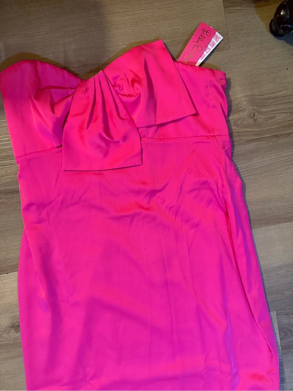 Lilly Pulitzer Hot Pink Strapless Maxi Dress with Bow - Picture 5 of 13